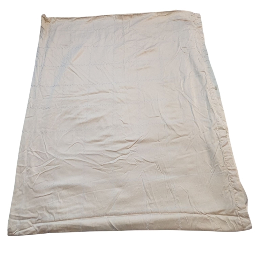 Chambers Luxury Italian Linens Embroidered King Duvet Gold Tan 100% Cotton Vines - Picture 4 of 8